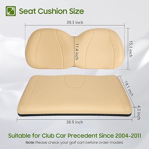 Miniatura 3 de Cojín y respaldo para carrito de golf para carrito de golf Club Car Precedent (2004-2011) Esponja de primera calidad, cómoda y suave