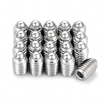Jadeshay 20Pcs M8 Hex Socket Spring Ball Plungers 8 * 10 mm, Durable Stainless Steel Precision Threaded Push Fit Insert Screws for Lubrication and Pneumatic Tools