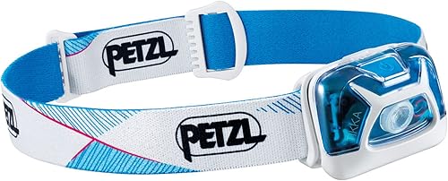 Petzl Tikka - Linterna frontal compacta y ligera de 300 lúmenes para iluminación de proximidad para senderismo, escalada y campamento, color blanco
