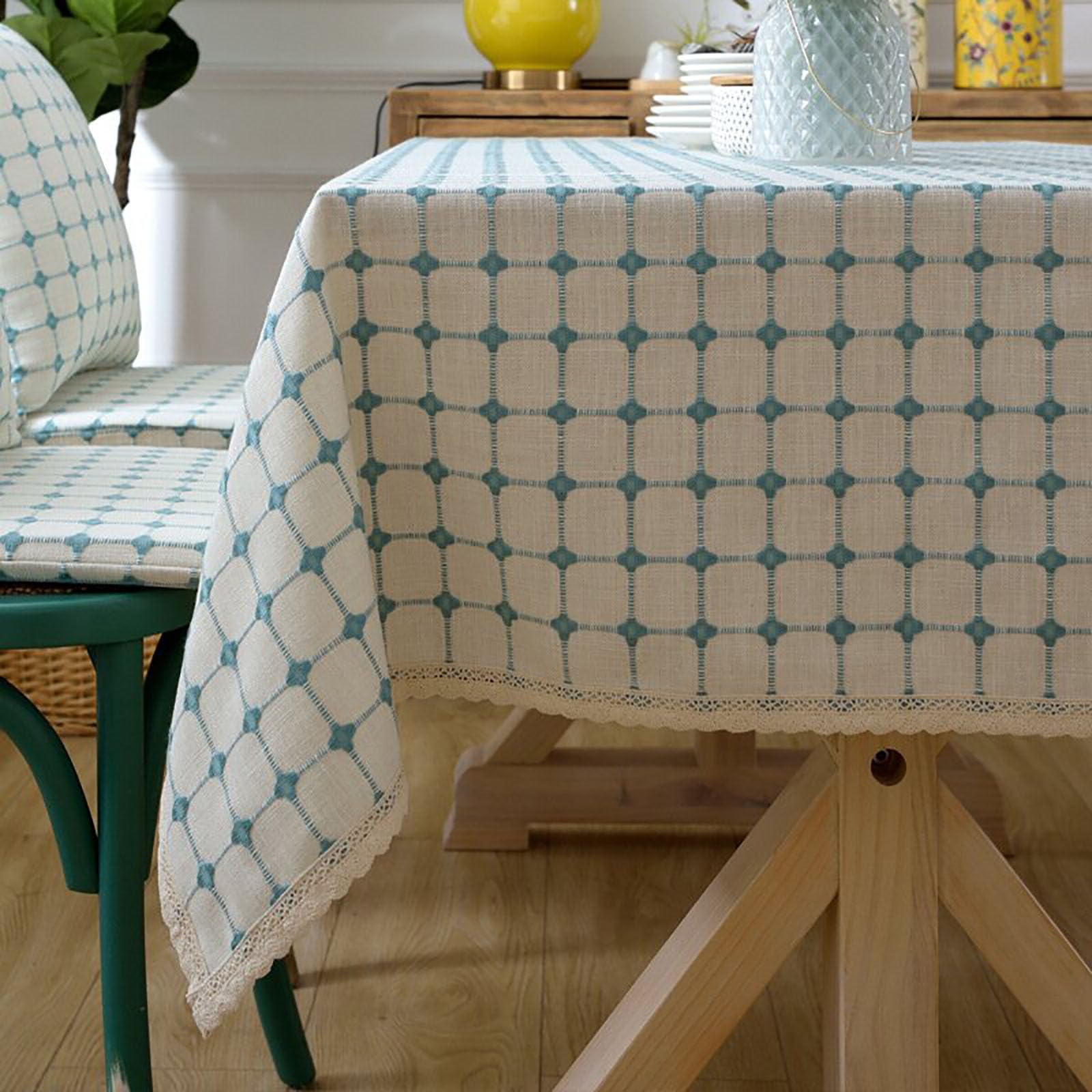Nappe infroissable en polycoton pour table de cuisine et salle à manger