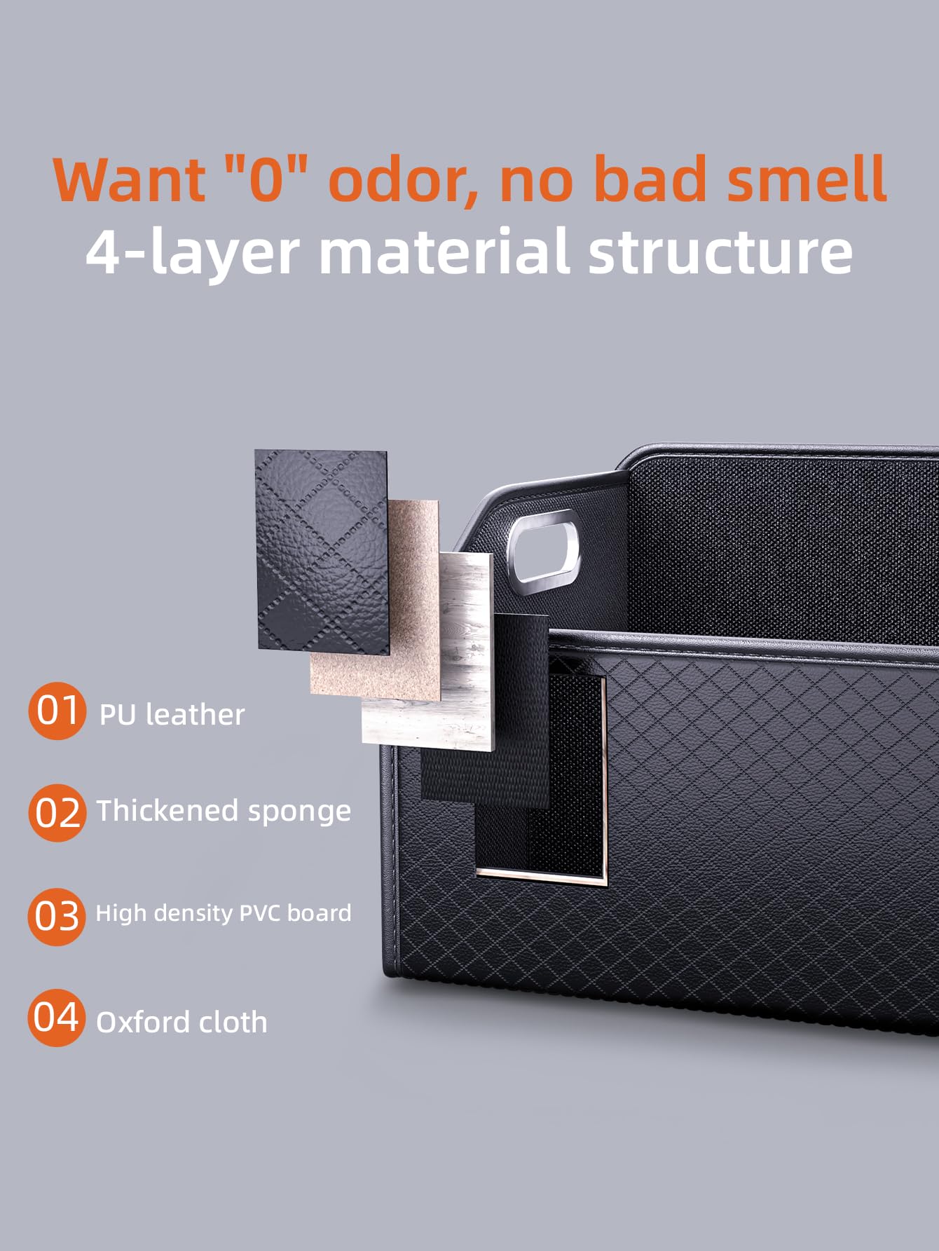 Organizer in Pelle per Bagagliaio, Box Pieghevole per Bagagliaio per SUV, Organizer per Bagagliaio Auto per SUV/Jeep/Sedan, Robusto Accessorio Auto per Uomo per Attrezzatura da Campeggio