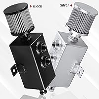 Vista 6 de Tanque de Captura de Aceite Universal de 1L con Deflector 10AN, Filtro de Respiración, Depósito de Aluminio en Negro