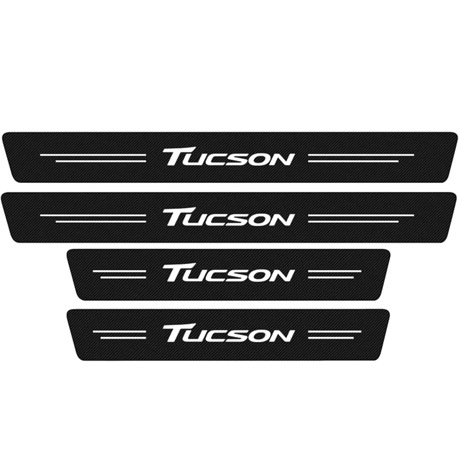 KAFMZEP Car Door Sill Protector for Hyundai Tucson JM TL NX4 4PCS Car Door Sill Scuff Plate Carbon Fiber Stickers Accessories,White