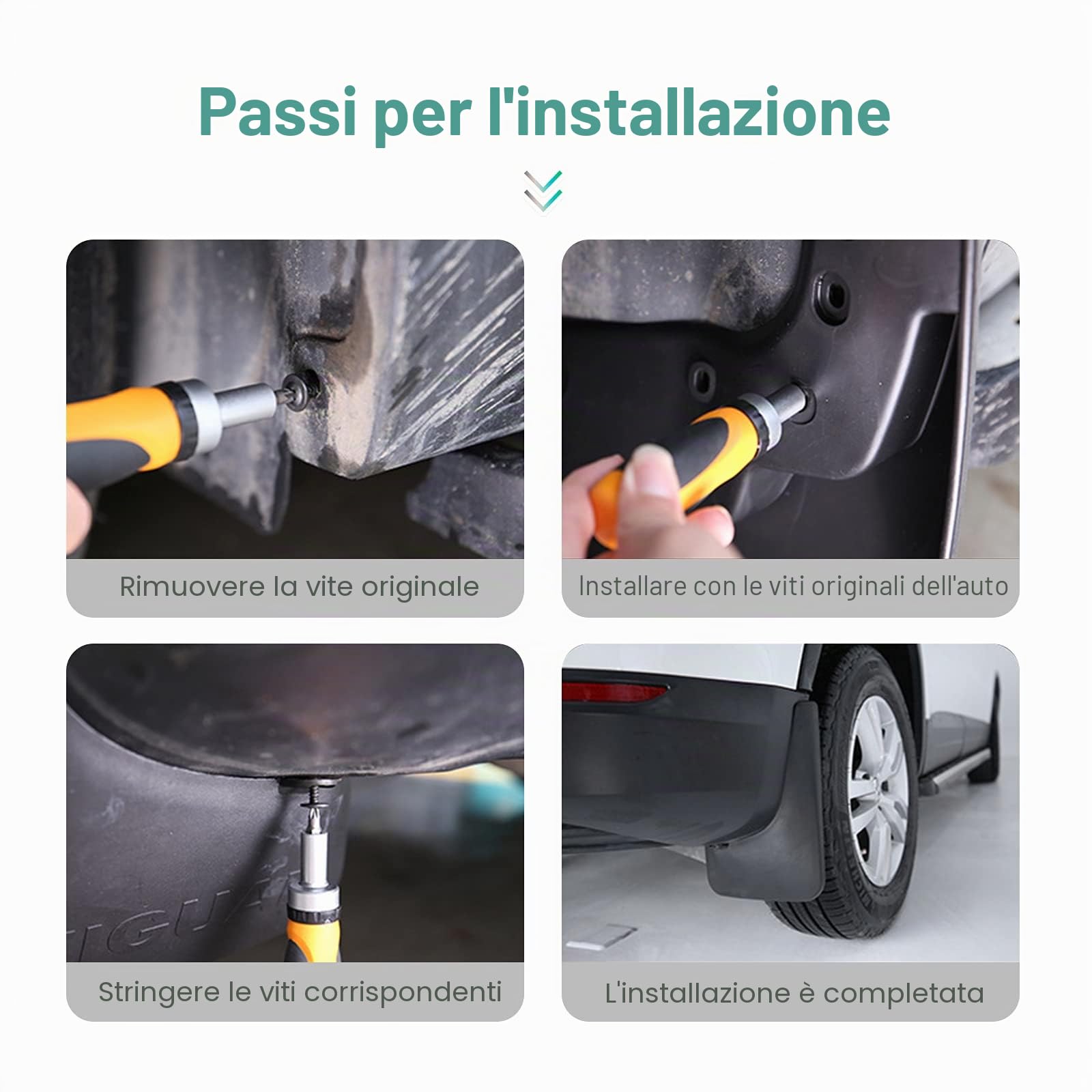 GAFAT Compatibile con VW ID.4 ID.5 GTX Pro Parafango 2021-2025 2026, Facelift ID4 2025 Paraspruzzi Anteriore e Posteriore, Non Necessita di fori in Plastica ABS, ID.4 Accessori (4 Pezzi)