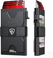 RUNBOX Slim RFID Blocking Wallet for Men - Minimalist Pop-Up Card Holder, Ultra-Thin Aluminum, Holds 12 Cards, EDC Gift