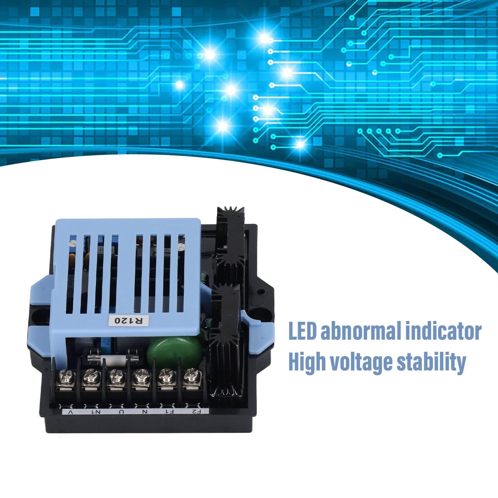 Regulador de Voltaje Automático R120 AVR Protección contra Sobretension para Generadores Entrada 277V RMS