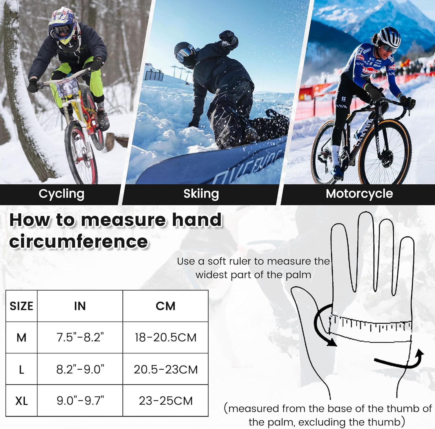 Guantes Invierno Termicos Hombre Moto Tactiles Impermeables Gruesos Esqui Snowboard Motociclismo