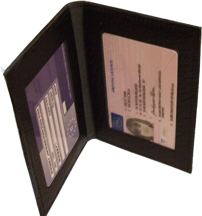 Leather Bus Pass Holder, Oyster Card, ID Cover, Photo ID Window (Double