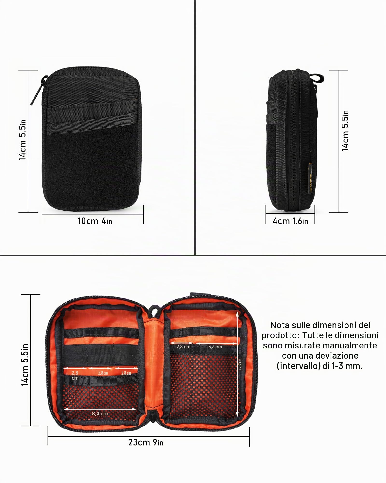 VIPERADE VE26 EDC Pouch, piccola borsa portautensili per utensili tascabili e multiutensili, organizer tascabile per borsa EDC con area patch per attrezzatura EDC