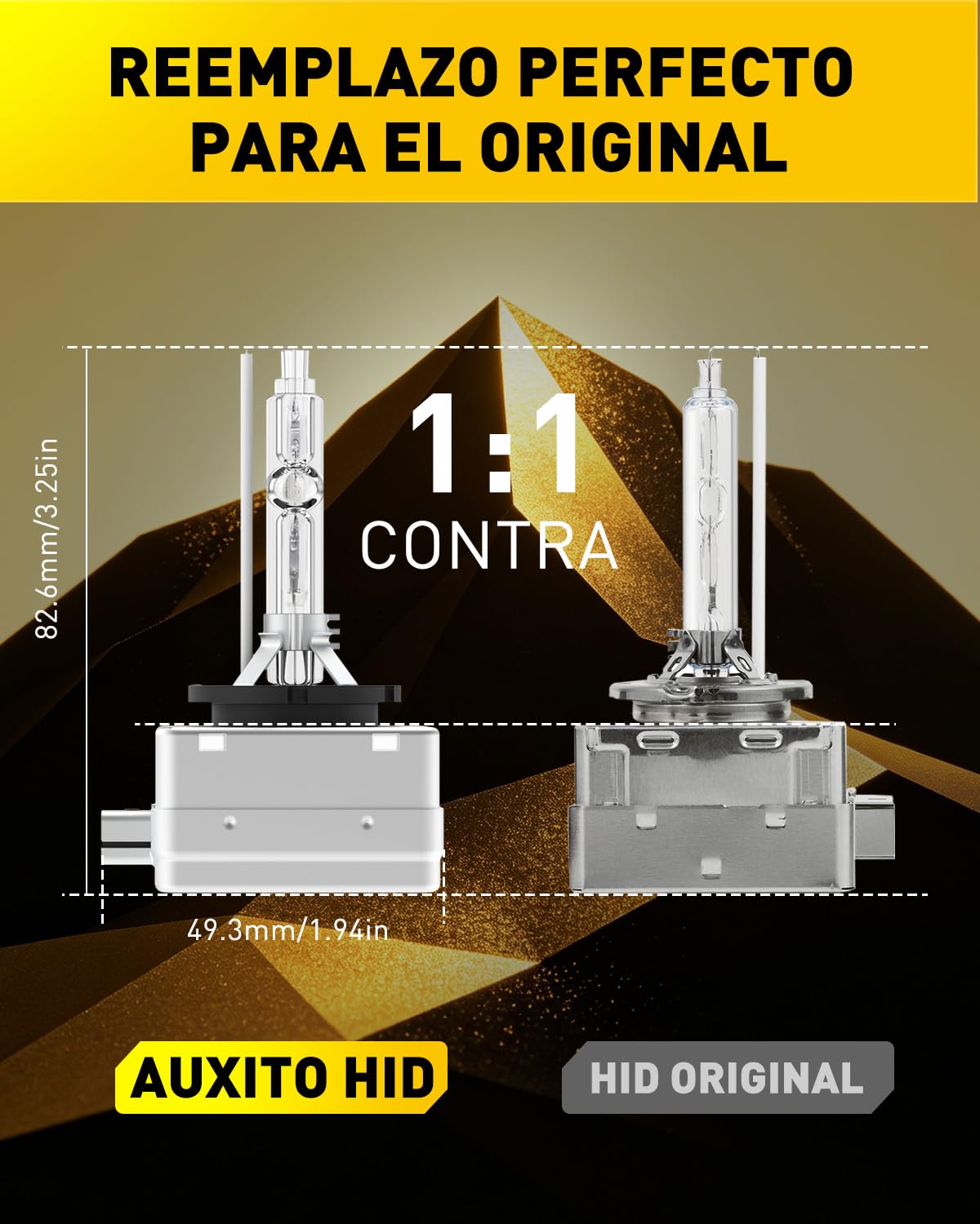 AUXITO Bombillas Xenon D1S, +600% Más Luminosidad, 6000K Blanco Frío