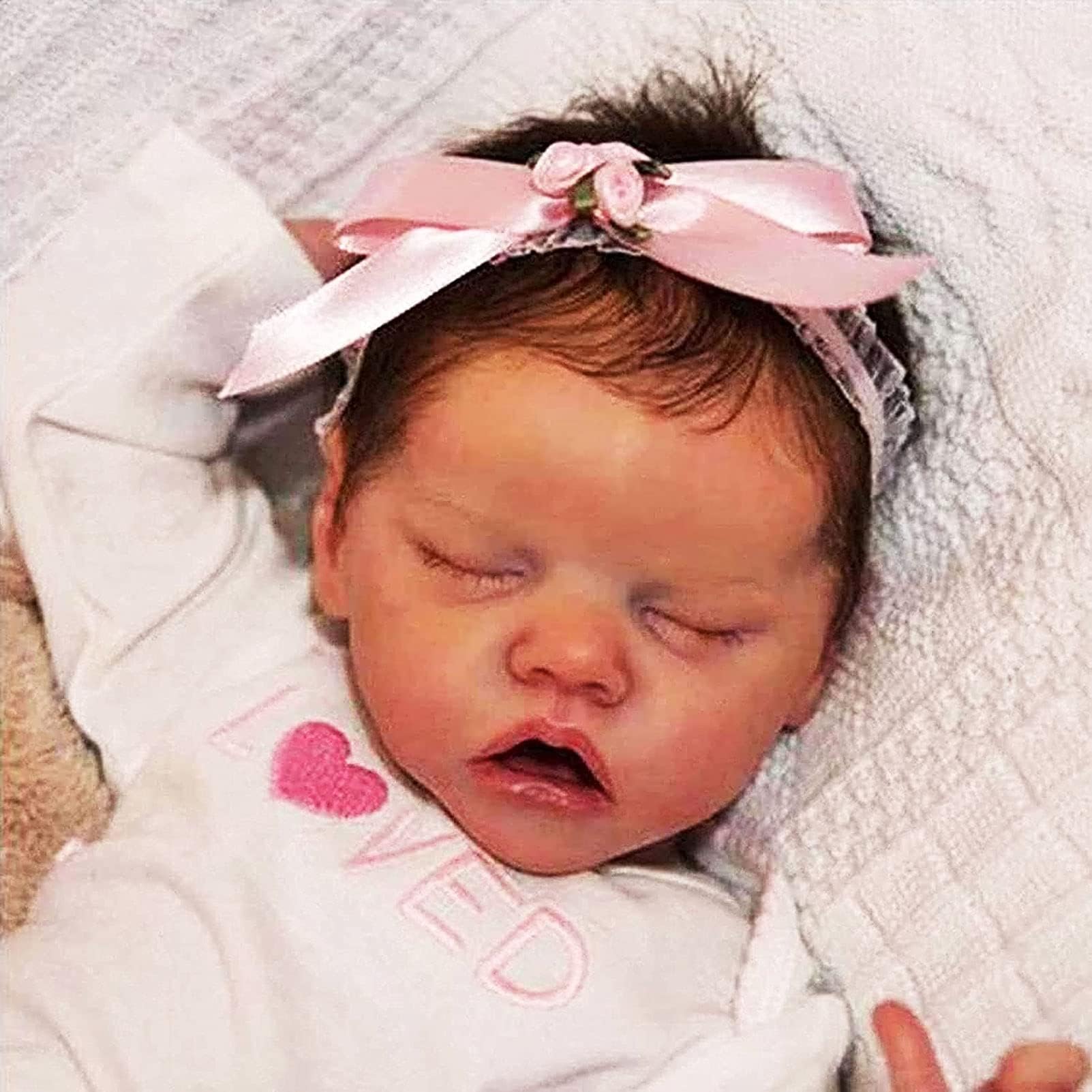 GXDHOMEReborn Doll Sleeping Girl 18inch Real Life Baby Dolls Full Body Silicone Handmade Newborn Girl Babies Toys for Age 3+ -263R8U1F