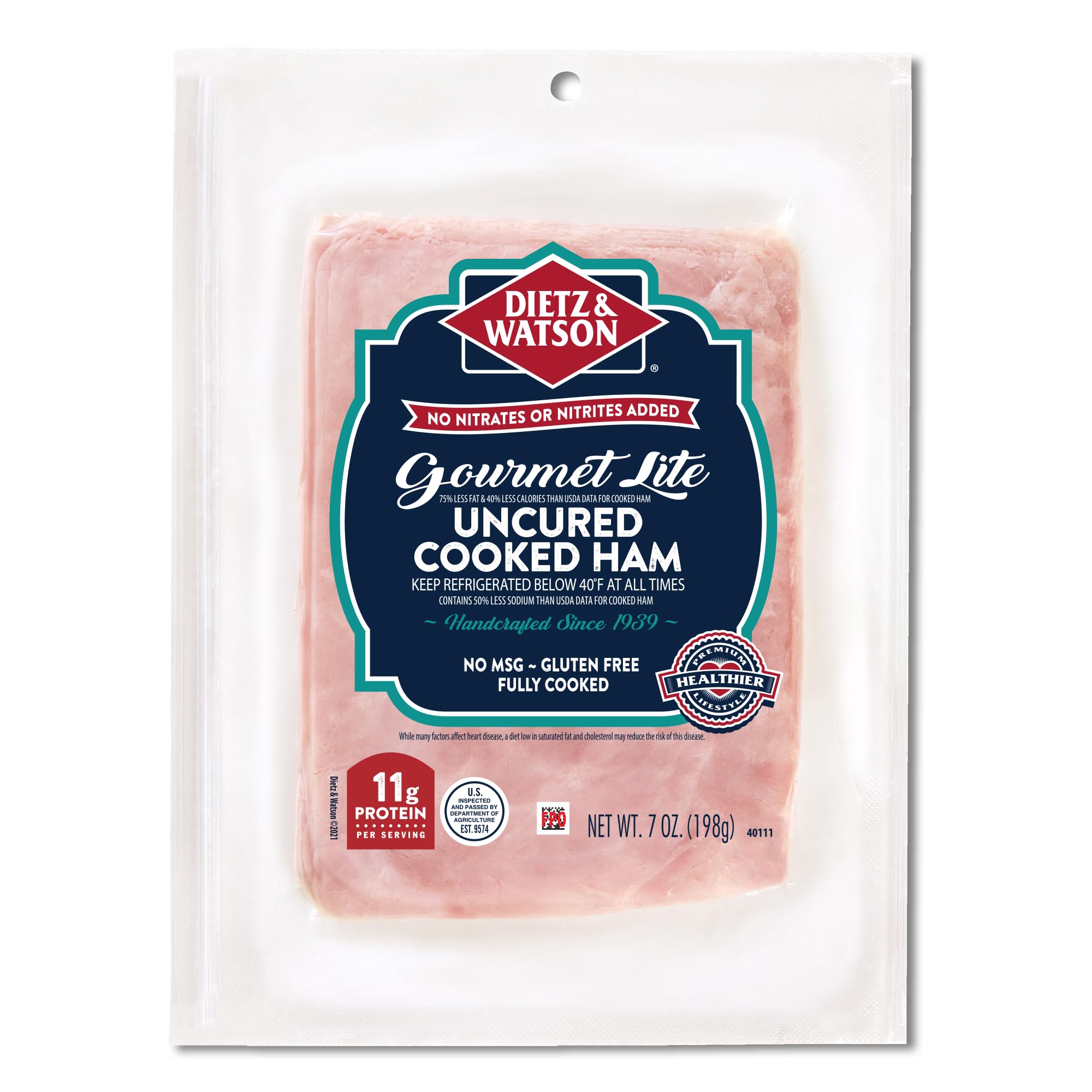 Amazon.com: Dietz & Watson Gourmet Lite Ham, 7 oz : Grocery