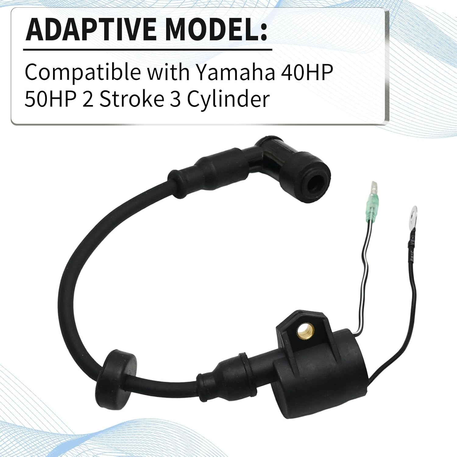 EATAKWARD 6H5-85570-00-00 3Pcs Ignition Coil Replacement for Yamaha Outboard 40HP and 50HP 1989-2006, for 2-Stroke 3 Cylinder Engines, Replaces 61A-85570-01/00 61N-85570-10/00