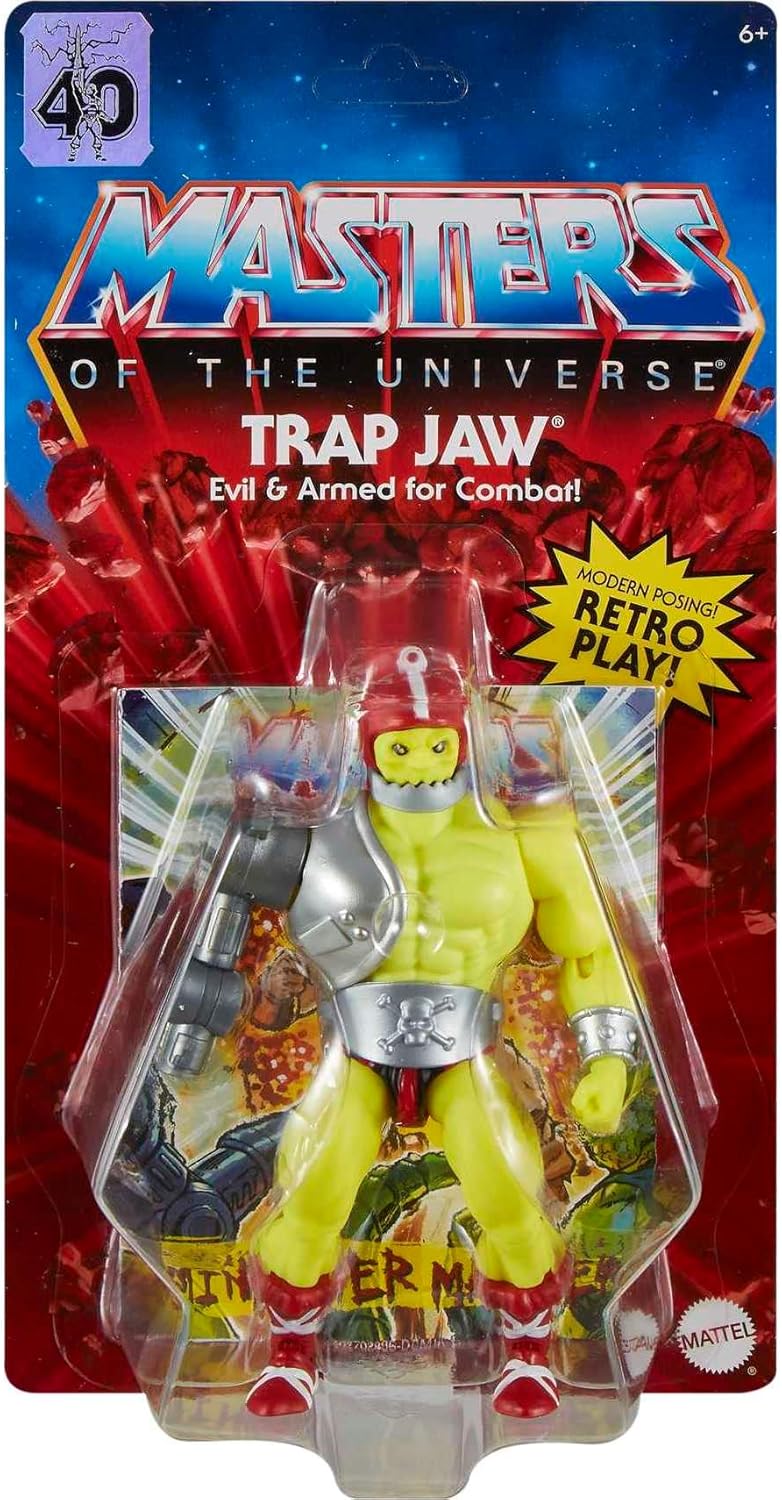 Masters of the Universe Origins Toy, Trap Jaw Action Figure, Posable with Mini Comic Book, MOTU Collectible​​