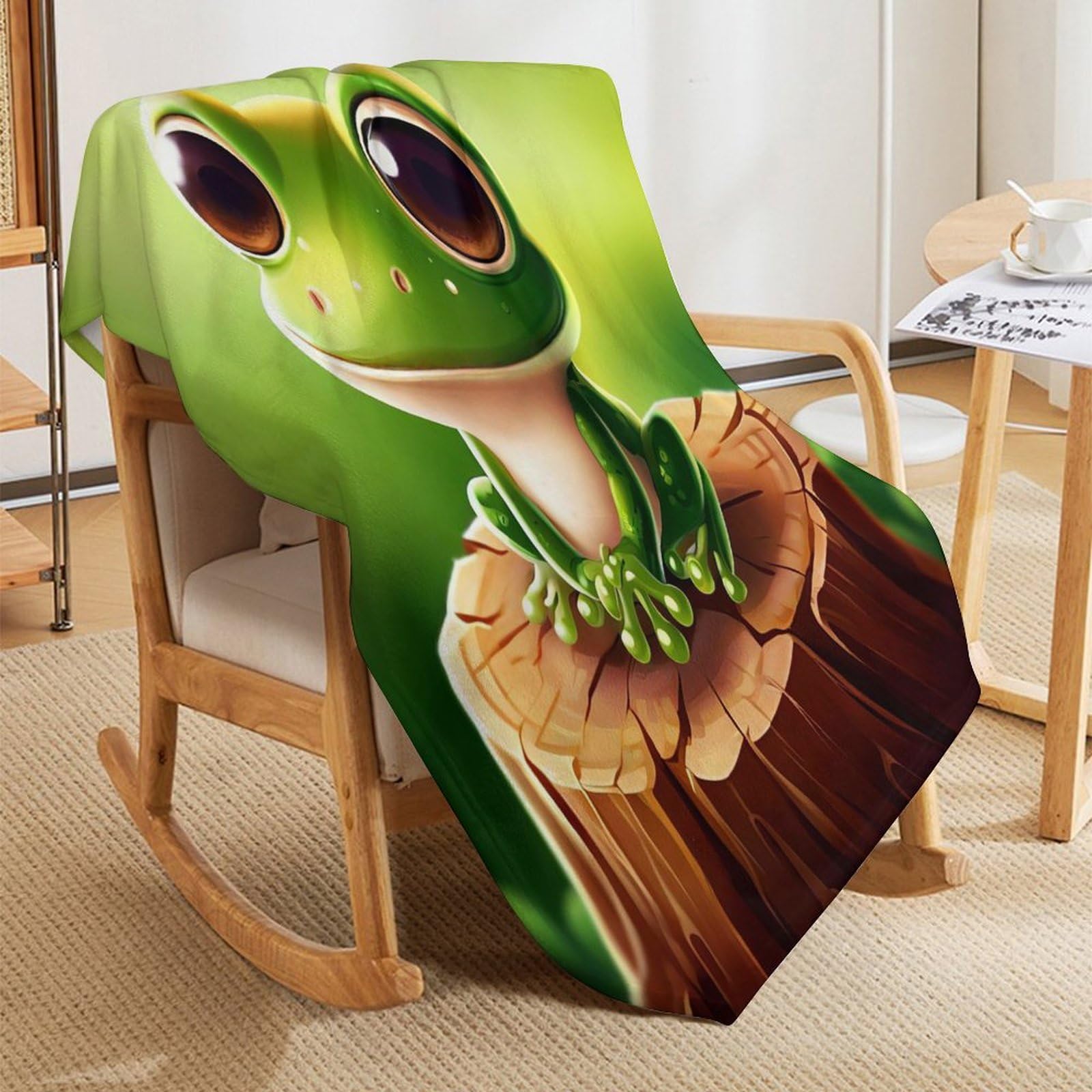Frosch Kuscheldecke Flauschig Decke, Flannel Weiche Sofadecke, Fleecedecke, Wohndecke - Pflegeleicht - Warm （180×200cm）