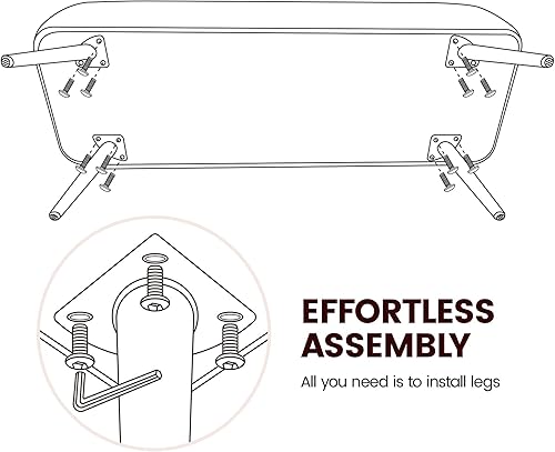 Miniatura 7 de Topeakmart Moderno reposapiés otomano con banco de almacenamiento, bancos tapizados para dormitorio, reposapiés, banco de mesa con botones para sala