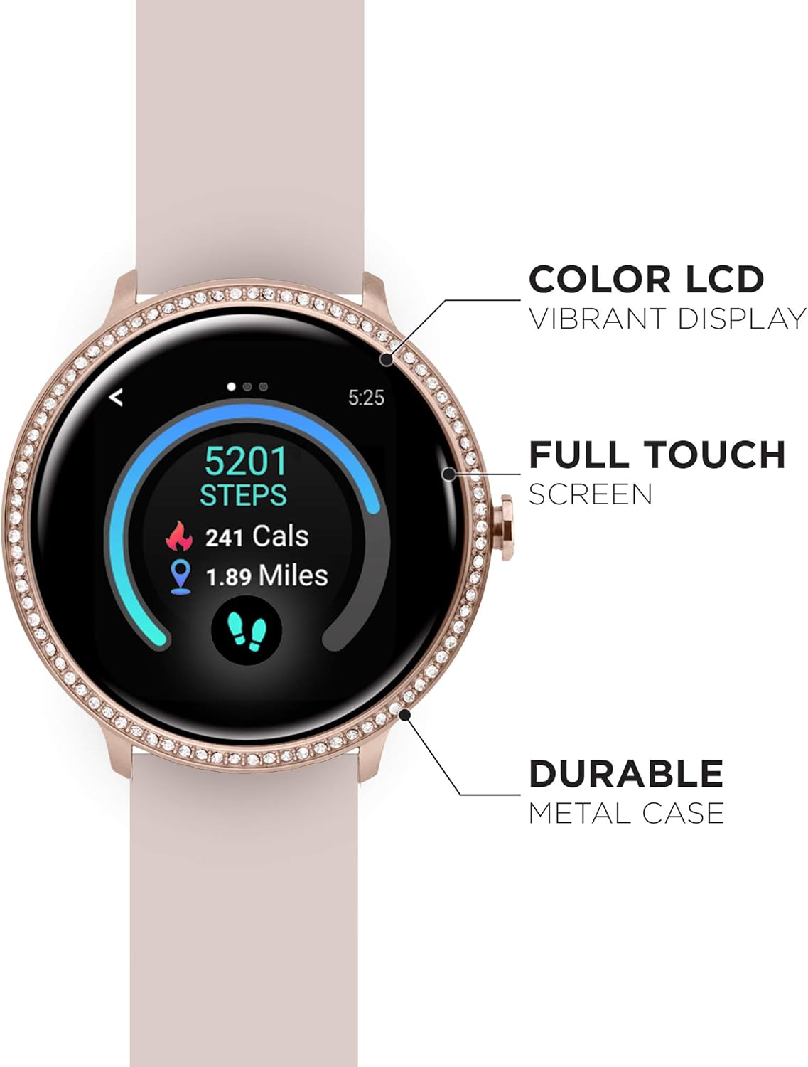 Up To 50% OFF iTouch Sport 3 Special Edition Smartwatch - Rose Gold Crystals Metal Case with Blush Strap