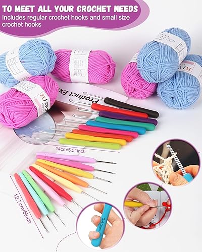 Miniatura 23 de Coopay Kit de ganchillo para principiantes: kit de animales de ganchillo 4 en 1 - Pingüino, pollo, conejo y zorro, juego de ganchillo para Kit