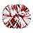 Hooshing 2PCS Red and White Pom Poms Cheerleading with Baton Handle for Team Spirit Sports Festival Dance Cheering Gift
