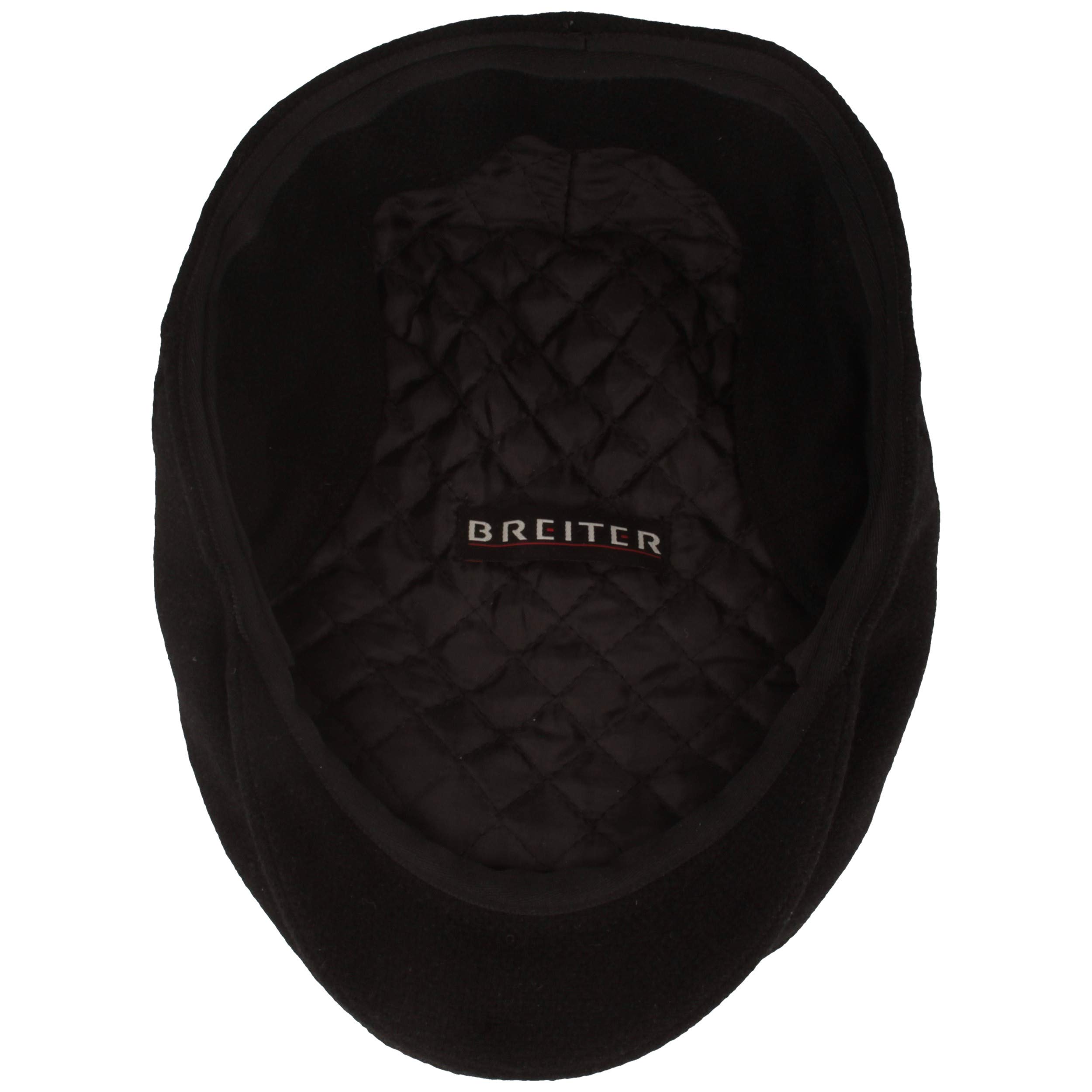 Breiter Herren Winter Schiebermütze mit Ohrenklappen Flatcap Schirmmütze 100% Wolle mit ausklappbarem Ohrenschutz Mütze Hautfreundlich & Bequem