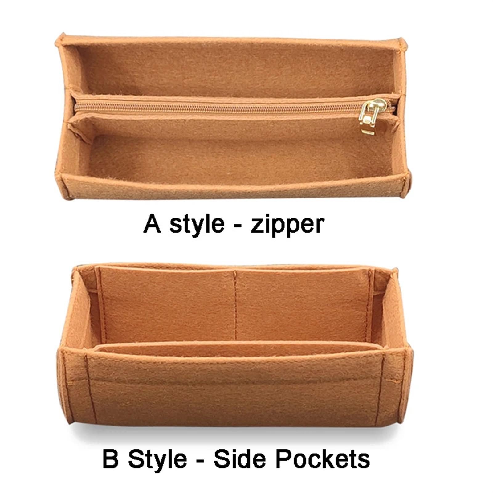 2 Stück Filztaschen-Organizer-Einsatz, Filztuch-Einsatz, Taschen-Organizer, Damen-Make-up-Tasche, tragbarer Reise-Organizer(Yellow-B Style)