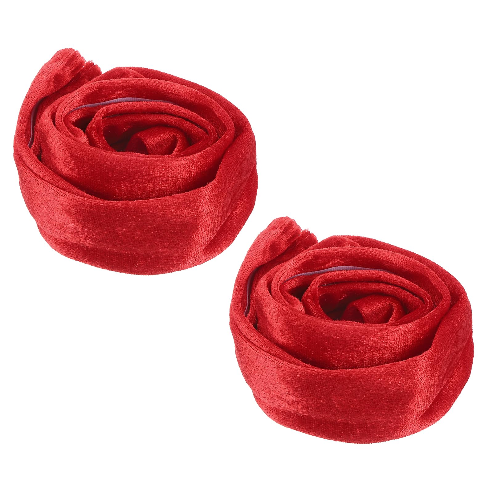PATIKIL 2ft Chandelier Chain Cord Cover, 2 Pcs Velvet Cloth Fabric Chain Sleeve Decorative Cord Covers for Chandelier Wires Swing Cable, Hook and Loop Fastener Style, Red