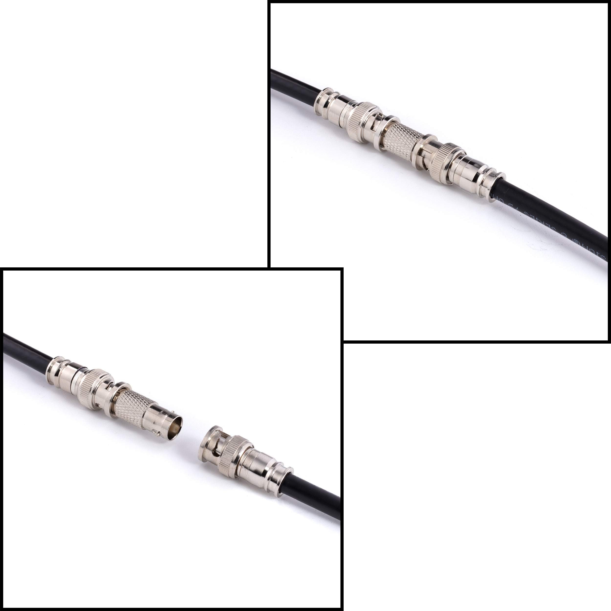 THE CIMPLE CO Lot de 50 connecteurs BNC mâles à compression pour câble coaxial RG59 - Construction solide avec des métaux de haute qualité - Pour vidéosurveillance, SDI, HD-SDI, siamois, caméra de