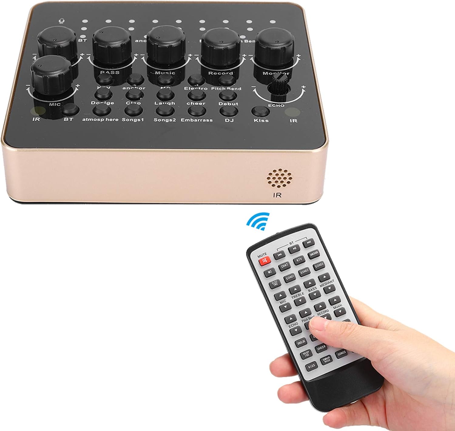 Live Broadcast Audio Mixer, Portable Karaoke Microphone Mixer, with Two