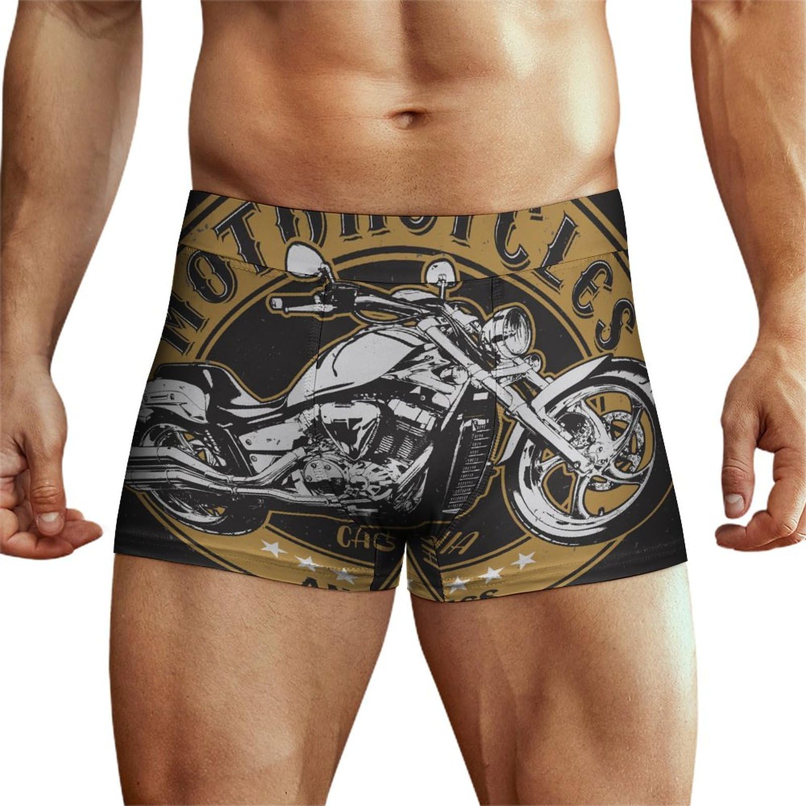 XJLAPWS Men's Underpants Motorcycle Underwear Stretch Boxer Briefs For Man