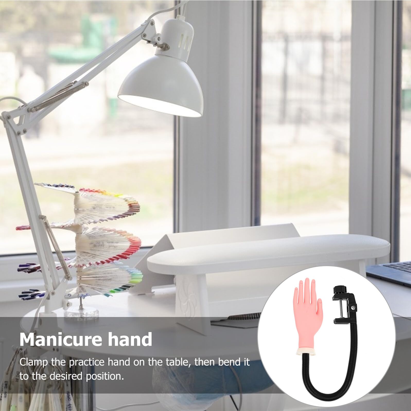 Cabilock Modelo para Práctica de Uñas de Plástico Flexible de Mano Uñas Postizas Herramienta para Entrenamiento y Diseño en Manicura