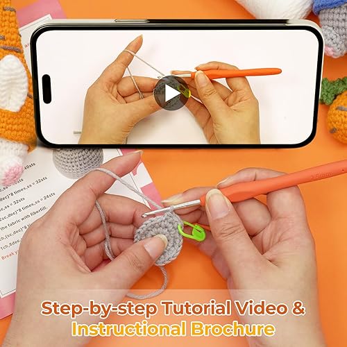 Miniatura 5 de Zeitlicht Kit de ganchillo para principiantes, kit de ganchillo de Pascua con tutoriales en video paso a paso, kits de inicio de ganchillo para
