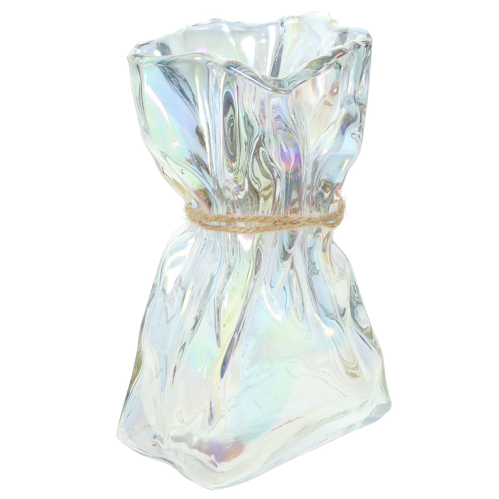 Vase à fleurs en verre irrégulier pour décoration de bureau chic et salon