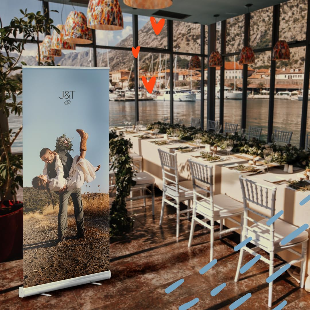 Roll up personalizado | Expositor publicitario enrollable con impresión incluida de 85x200 cm | Vinilo de polipropileno opaco con estructura en negro + funda de transporte