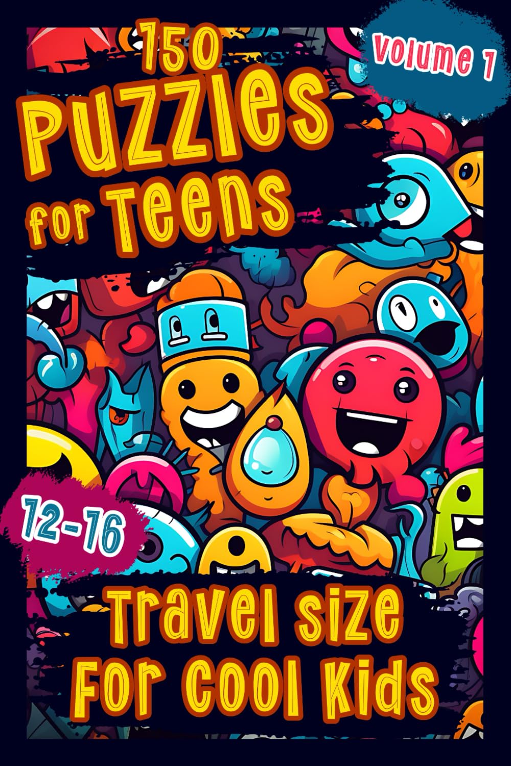 Puzzle Book for Teens 12-16: Travel Sized Activities & Brain Teasers with Word Search, Cryptograms, Mazes, Crosswords & More for Clever Kids