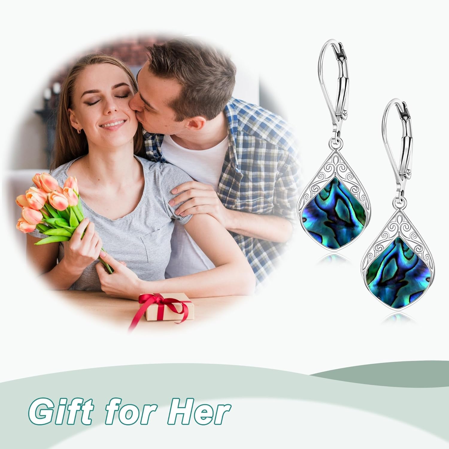 Larimar/Star/Dragonfly/Sunflower/Moonstone/Black Onyx Earrings for Women Leverback Dangle Earrings Hypoallergenic Jewelry for Women - Image 6