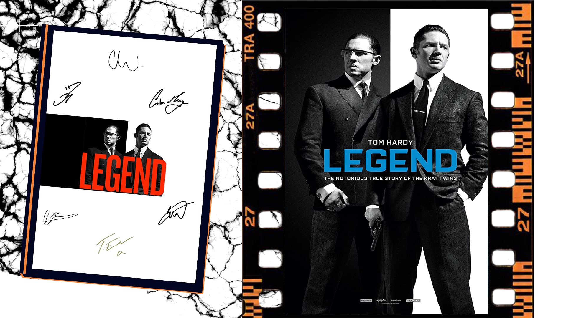 AllStarMedia Legend Movie Poster And Autograph Signed Print - Tom Hardy, Christopher Eccleston, Colin Morgan, Emily Browning, Paul Anderson, Taron Egerton