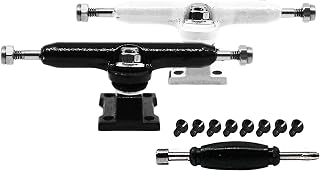 Teak Tuning Prodigy Fingerboard Trucks with Upgraded Lock Nuts, Chess - Black and White - 32mm Wide - Professional Shape, Appearance & Components - Includes Standard Tuning