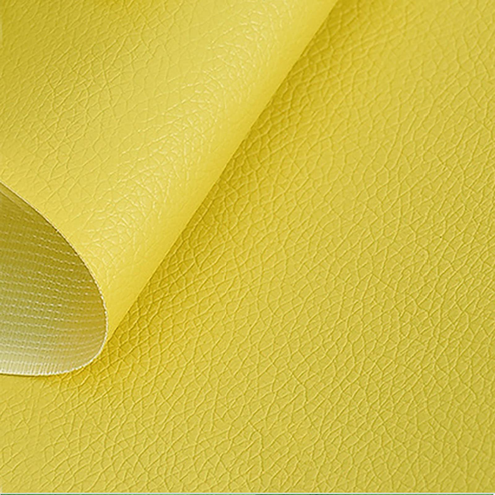 Cuir Synthétique PU Jaune 1.38x2m pour Couture et Sellerie DIY