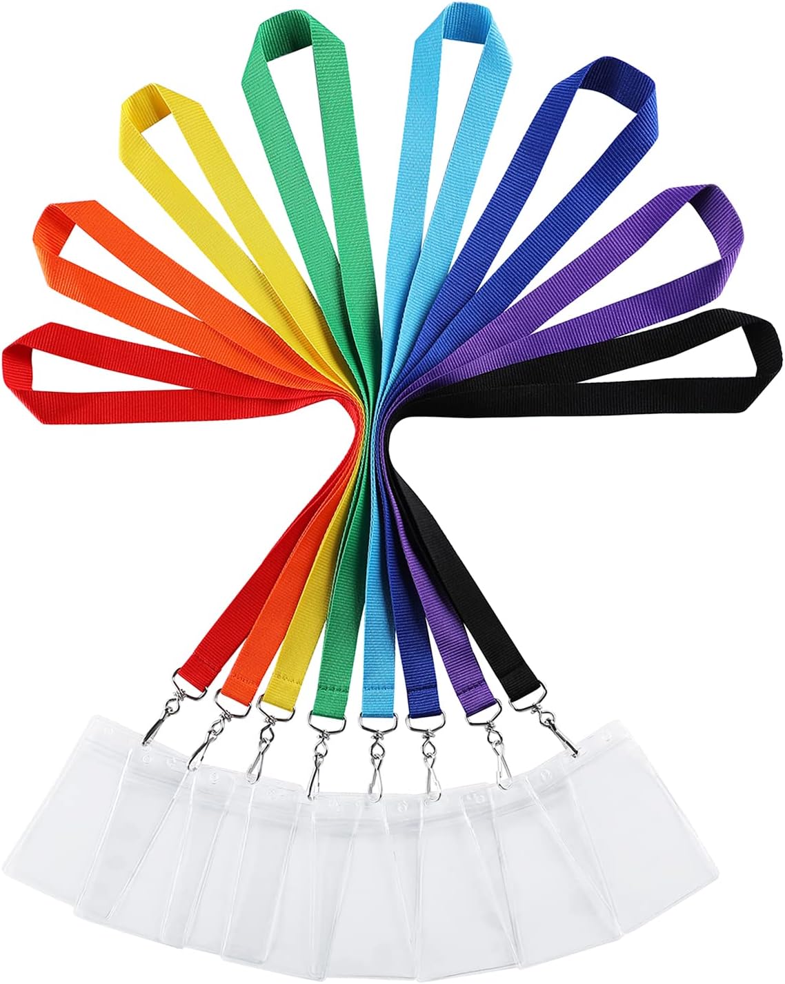 8 Pack Cruise Lanyard with Waterproof ID Card Holder, Colorful Durable Lanyard with Badge ID Card Holder (Assorted Rainbow 8 Colors, 8 Pack)