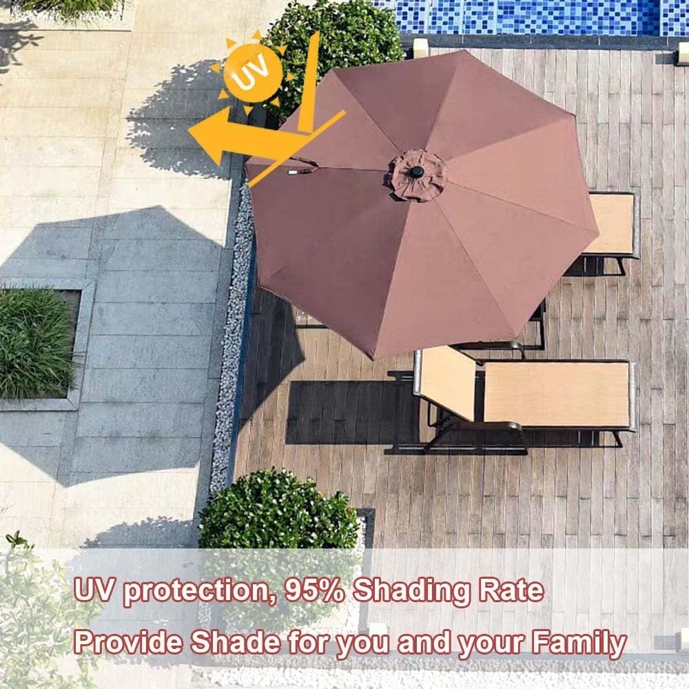 Patio Umbrella Replacement Canopy Square Cantilever Top Cover Outdoor,Replacement Umbrella Canopy 6/8 Ribs Dark Green Fits 2.0/2.3/2.7/3.0m Patio Market Umbrella Durable Garden Parasol Top C