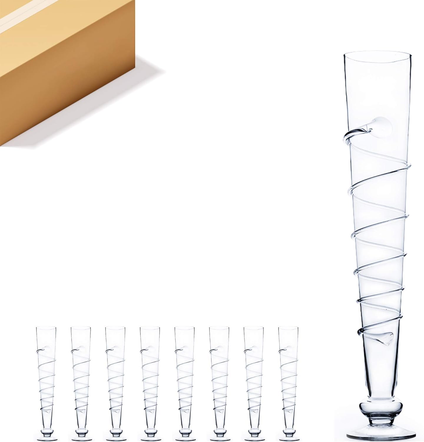 WGV Trumpet Vase, Open Width 6", Height 17.5", Taper Down (Multiple Sizes Choices) Clear Glass Floral Planter Centerpiece, Wedding Event Home Decor, 1 Piece (VTV2618)