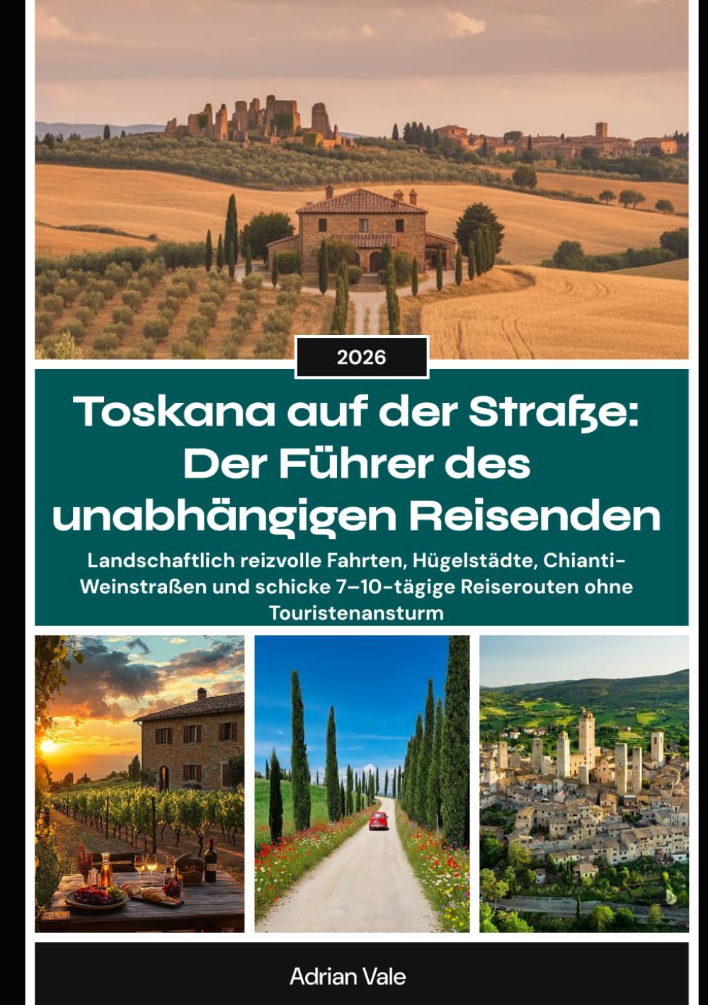 Toskana auf der Straße: Der Führer des unabhängigen Reisenden 2026: Landschaftlich reizvolle Fahrten, Hügelstädte, Chianti-Weinstraßen und schicke 7–10-tägige Reiserouten ohne Touristenansturm