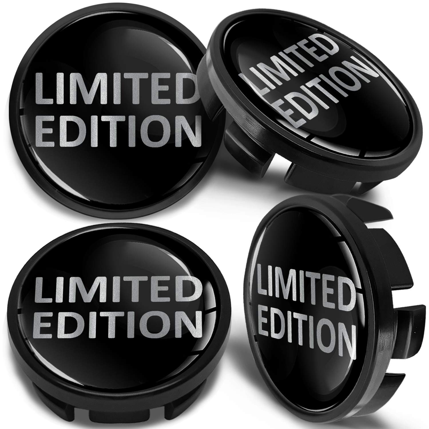 Lot De 4 Enjoliveurs Cache Moyeux 65mm Pour VW - Noir Rouge Yeux CV 9 - Compatible 3B7 601 171