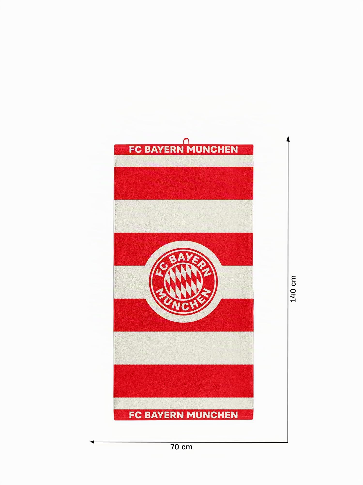 FC Bayern München | Serviette de douche | Serviette de bain | Rouge et blanc | 140 x 70 cm
