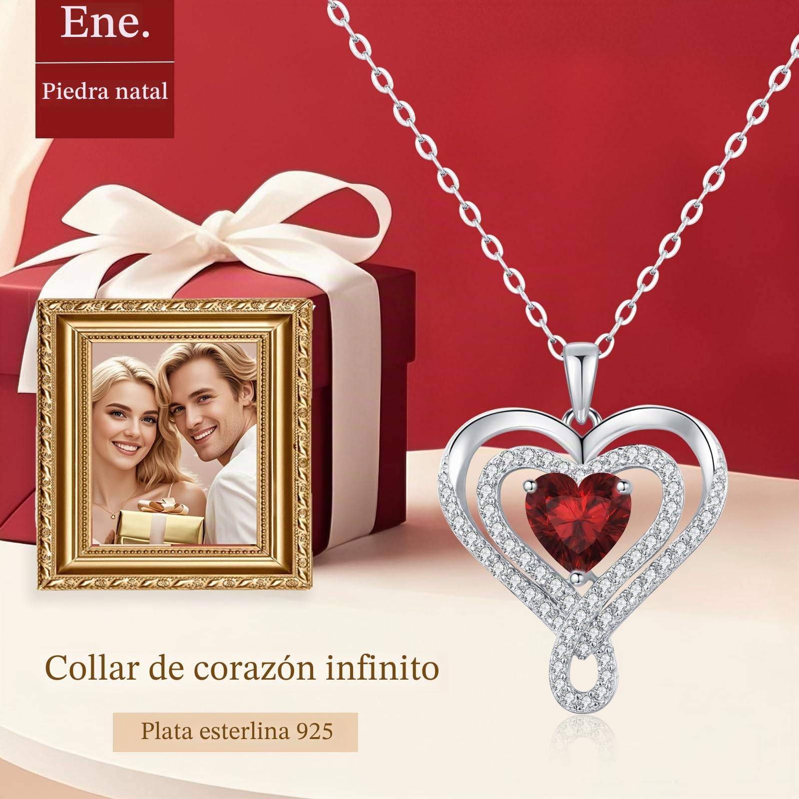 Collar Mujer Plata de Ley 925 con Colgante Corazon Joyas Regalos para Mujer | Corazon Collares Regalo Cumpleaños Novia Mamá Navidad Aniversario día de San Valentín