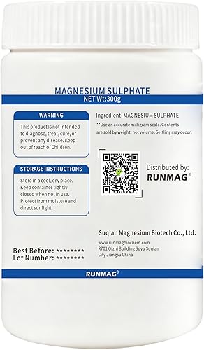 Miniatura 3 de Sal de Epsom, sulfato de magnesio en polvo de grado alimenticio, 10.58 oz por botella, relajación muscular y pies, calmante