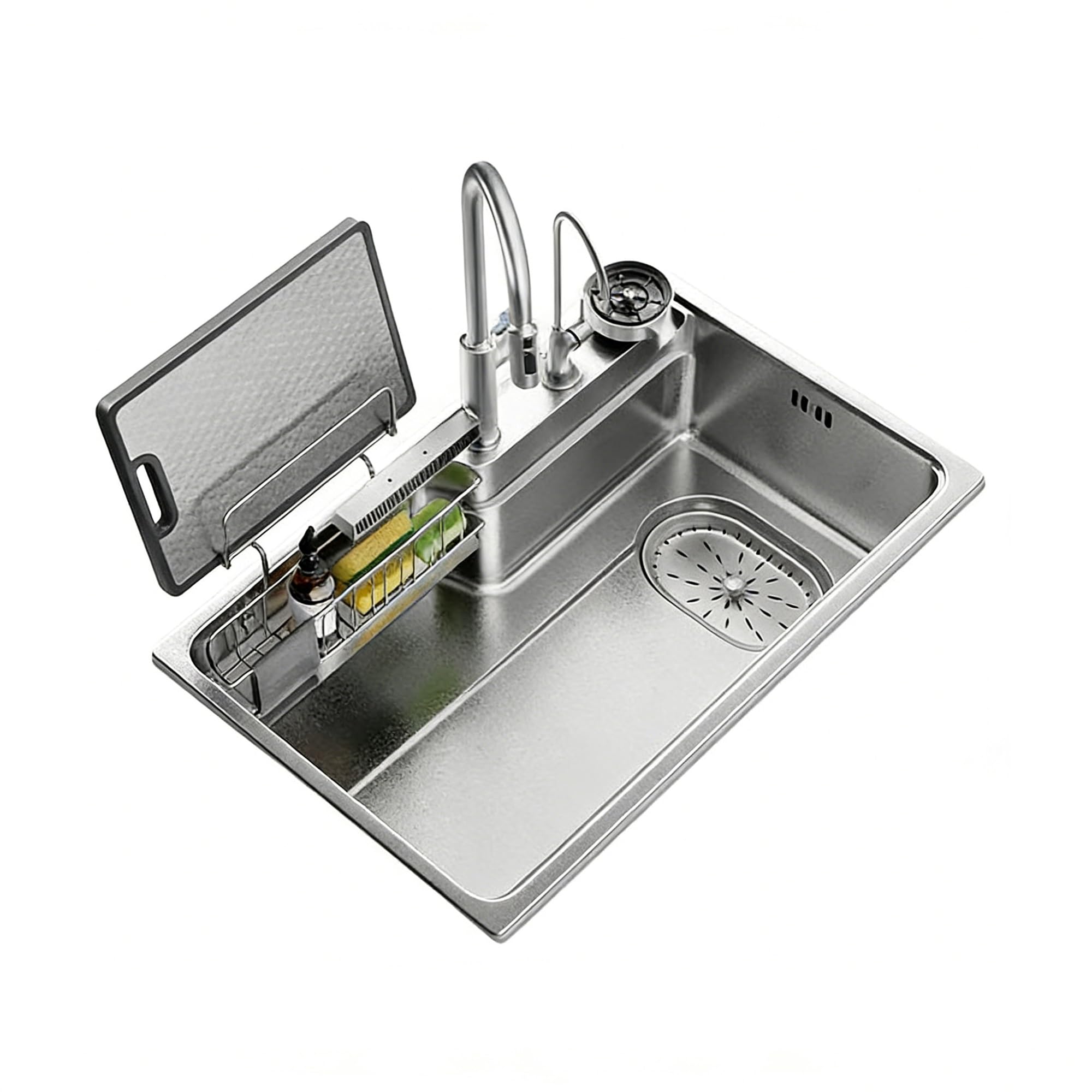 SC Stainless Steel Sink with Four-Function Waterfall Pull-Out Faucet(810mm)