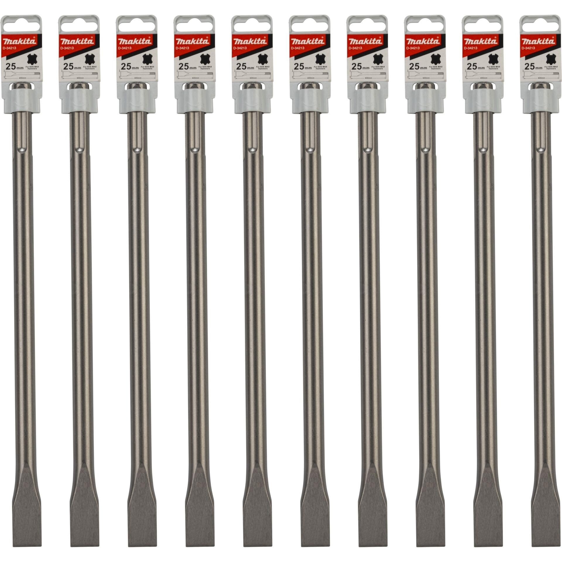 Makita D-34213-10 - Set 10 cinceles sds-max 25x400 mm