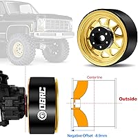 Vista 2 de OGRC 4 piezas de ruedas de aluminio de 1.9 pulgadas con Beadlock y offset negativo para TRX4 TRX6 SCX10 I II III 90046 AXI03007 Redcat GEN7 GEN8