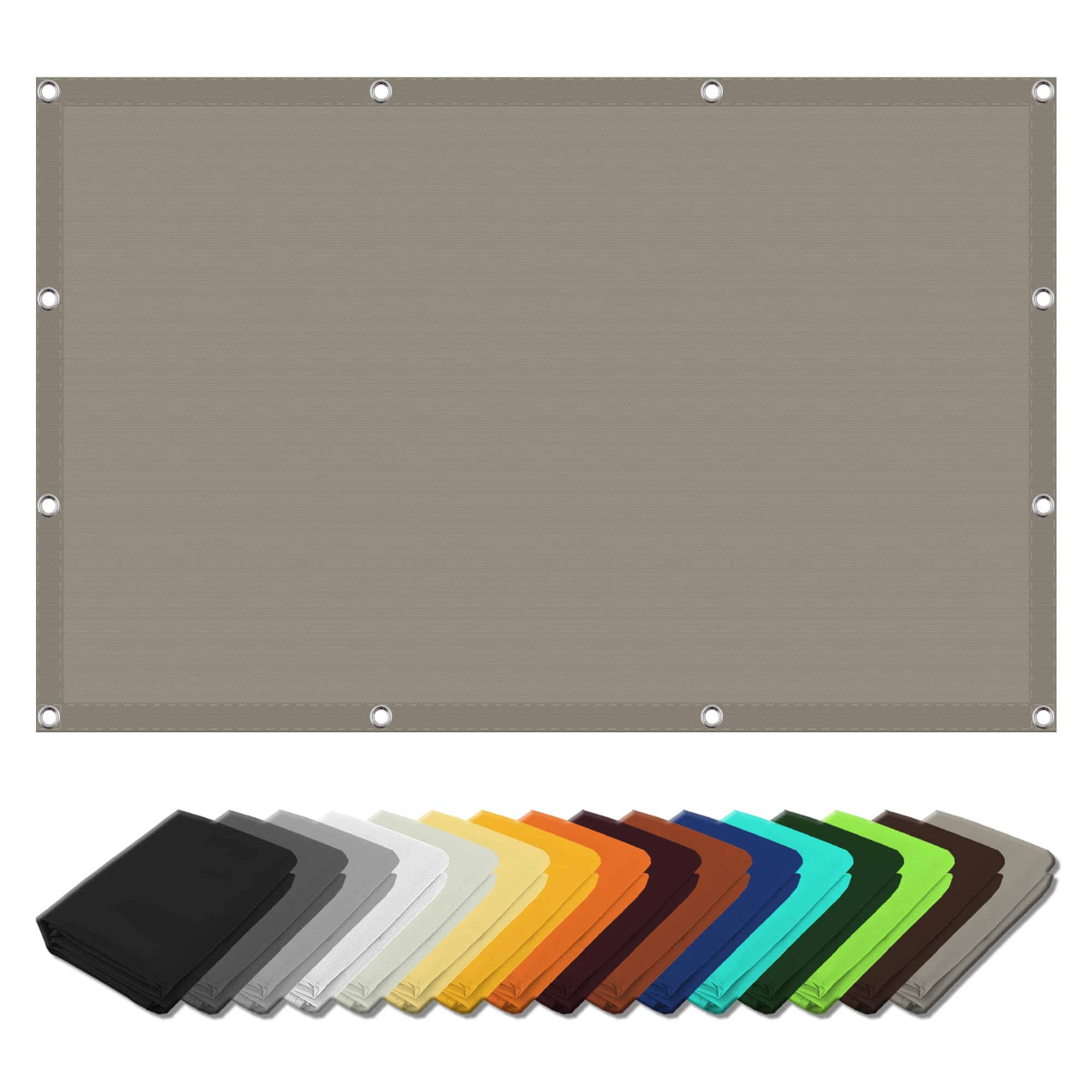 Voile d'ombrage pour jardin et patio résistant UV taupe 2x6m